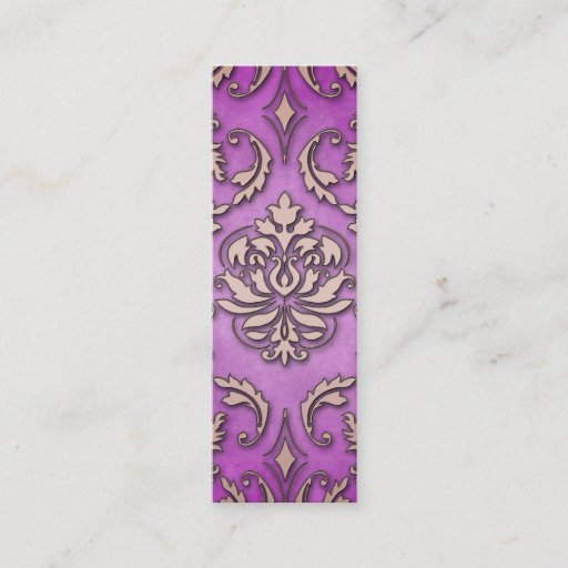 Customizable Diamond Damask, TERRACINA in Fuchsia &amp; Peach Business Card Template