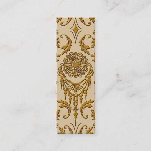 Customizable Diamond Damask, THE QUEEN'S JEWELS in Gold Business Card Template