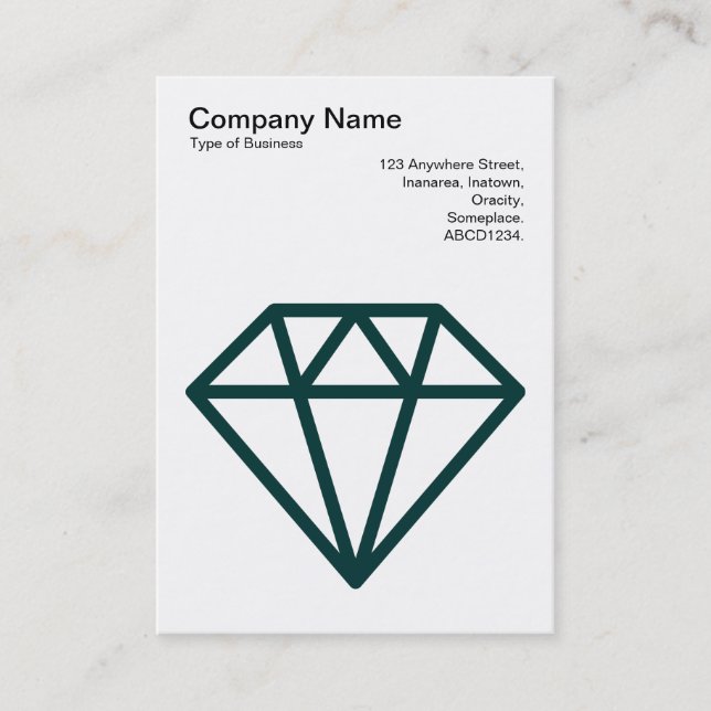Diamond - Dark Moss Green on White Business Card (Front)