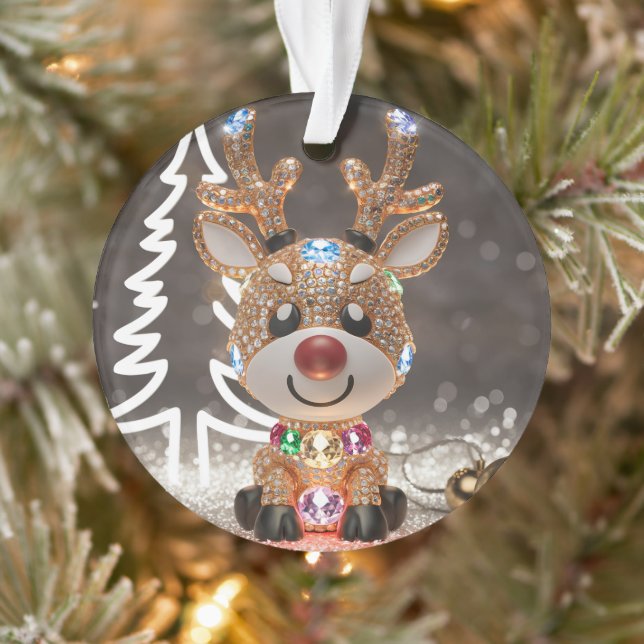 Diamond Dazzling Rudolf: A 3D Christmas Gem Ornament (Tree)