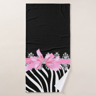 Diamond Delilah Zebra (Pink) Bath Towel