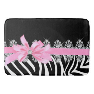 Diamond Delilah Zebra (Pink) Bathroom Mat