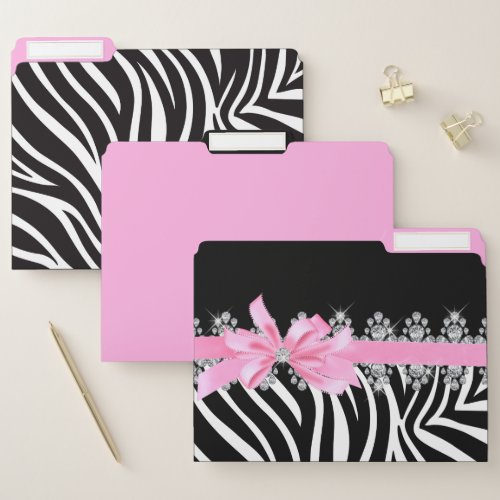 Diamond Delilah Zebra Pink File Folder