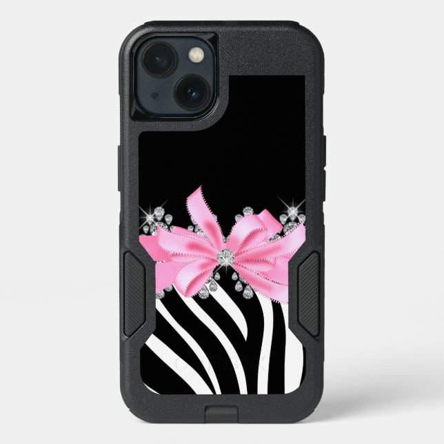 Diamond Delilah Zebra (Pink) Otterbox iPhone Case (Back)