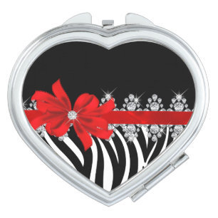 Diamond Delilah Zebra (Red) Makeup Mirror