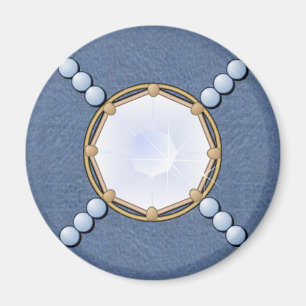 Diamond Denim and Pearls Magnet