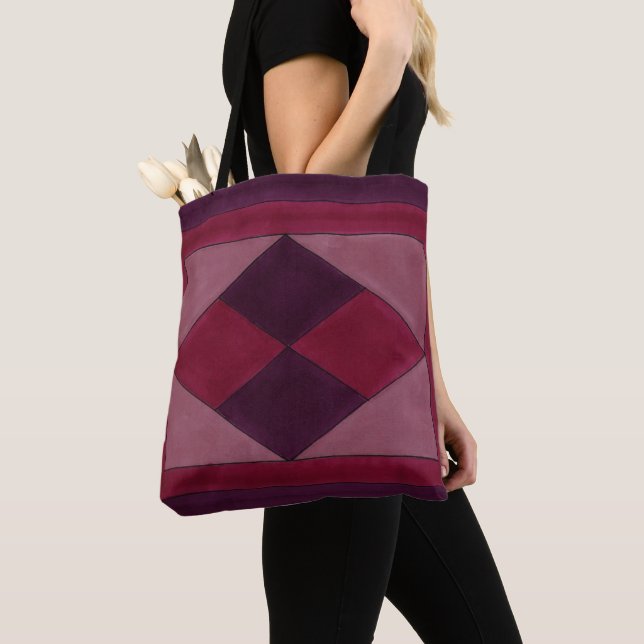 Diamond design tote bag (Close Up)