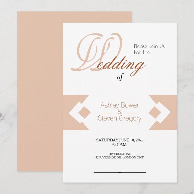 Diamond Design Wedding Invitations (Front/Back)