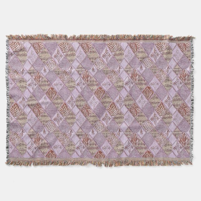 Diamond Designs In Pinks Throw Blanket (Front)