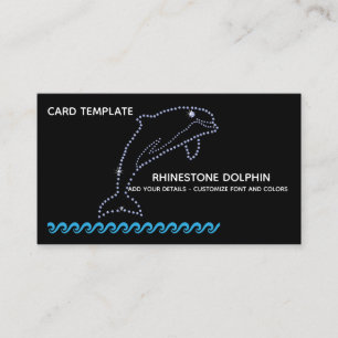 Diamond Designs - Rhinestone Dolphin Business Card