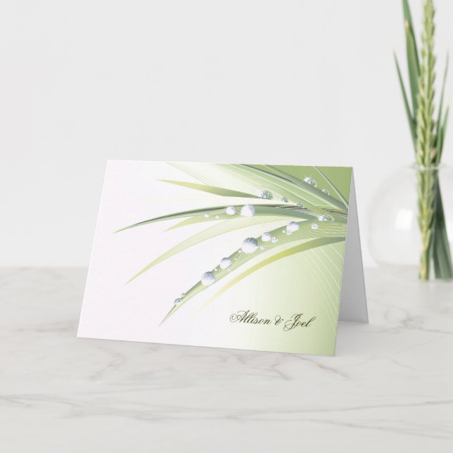 Diamond Dew  Drops Wedding Vow Renewal Invitation (Front)