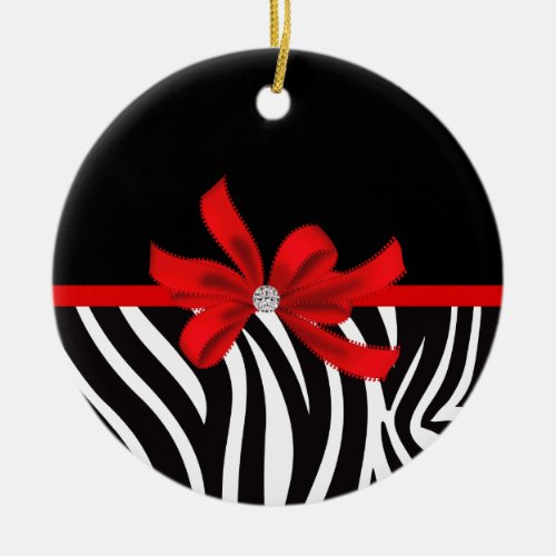 Diamond Diva red Ceramic Ornament