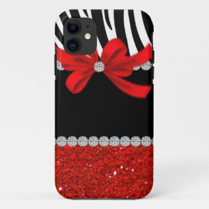 Diamond Diva (red glitter) iPhone 11 Case