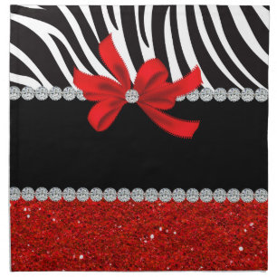Diamond Diva (red glitter) Cloth Napkin