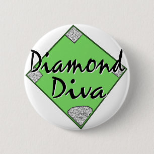 Diamond Diva Softball Button