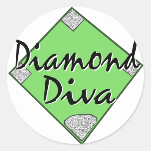 Diamond Diva Softball Classic Round Sticker