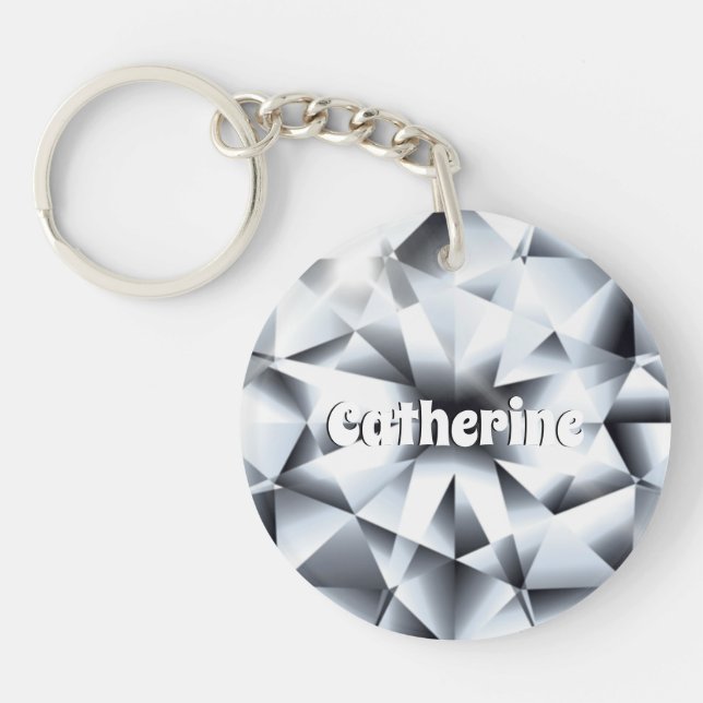 Diamond DIY name gemstone jewel women Keychain (Front)