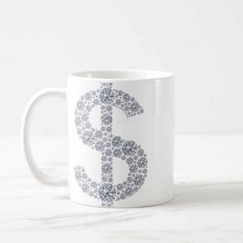 Diamond Dollar Sign Bling  Coffee Mug