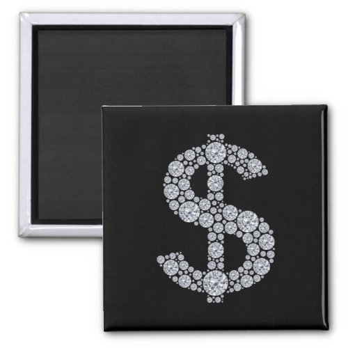 Diamond Dollar Sign Bling Magnet