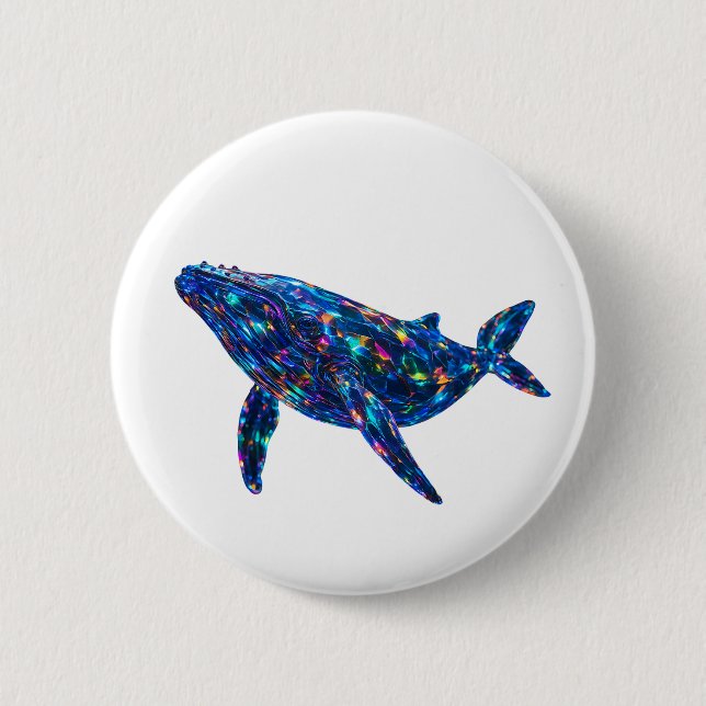 Diamond Dolphin - Vibrant Art Button (Front)