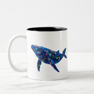 Diamond Dolphin - Vibrant Art Two-Tone Coffee Mug