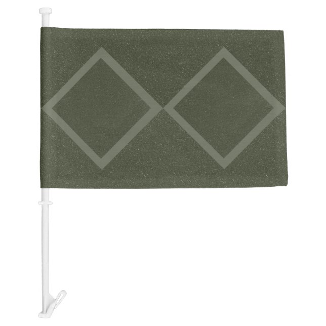 Diamond Double Moss Green Car Flag (Front)
