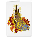 Diamond dove bird tribal tattoo greeting card