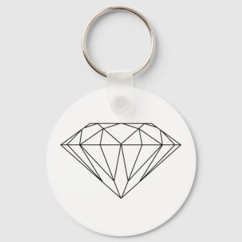 Diamond Drawing Black And White Modern Keychain by DifferentStudios at Zazzle
