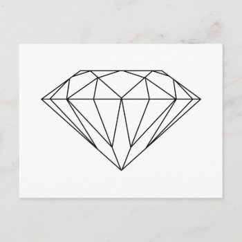 Diamond Drawing Black And White Modern Postcard by DifferentStudios at Zazzle