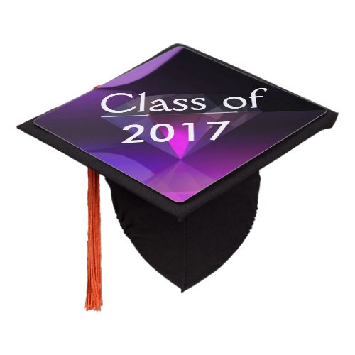 Diamond Dreams Purple Class of Graduation Cap Topper