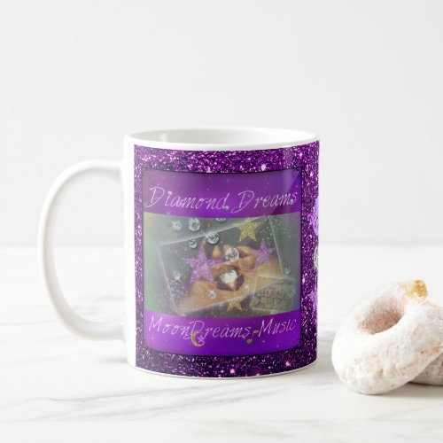 Diamond Dreams Purple Faux Glitter Coffee Mug