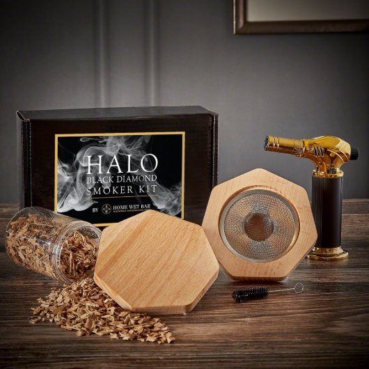 Diamond Elton Smoker Set with Whiskey Glasses (Front)