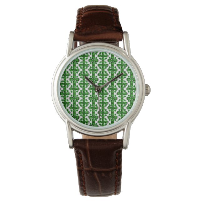 Diamond & Emerald Gemstone Art, Green Watch (Front)