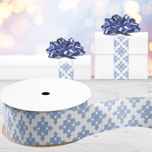 Diamond Endless Knot Hue in Blue Porcelain Grosgrain Ribbon (Creator Uploaded)