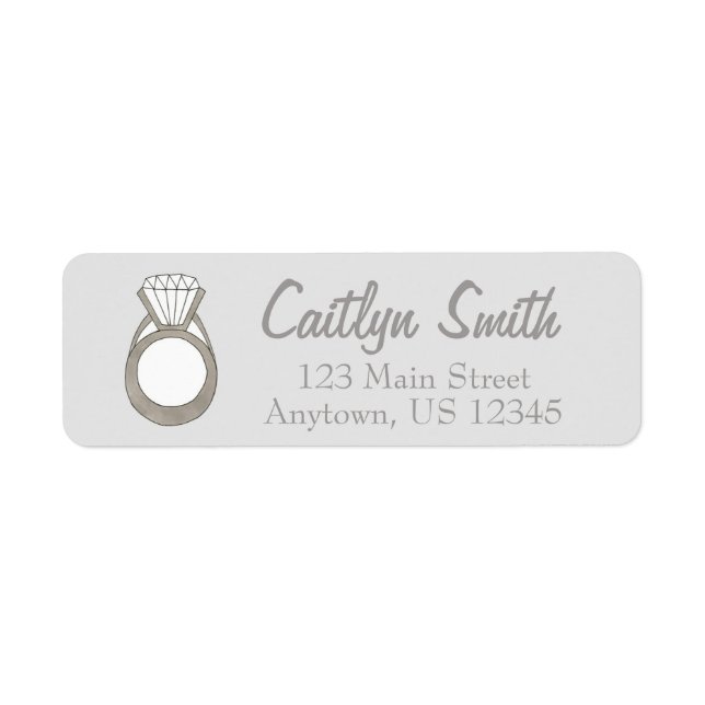 Diamond Engagement Ring Bridal Shower Bride Labels (Front)