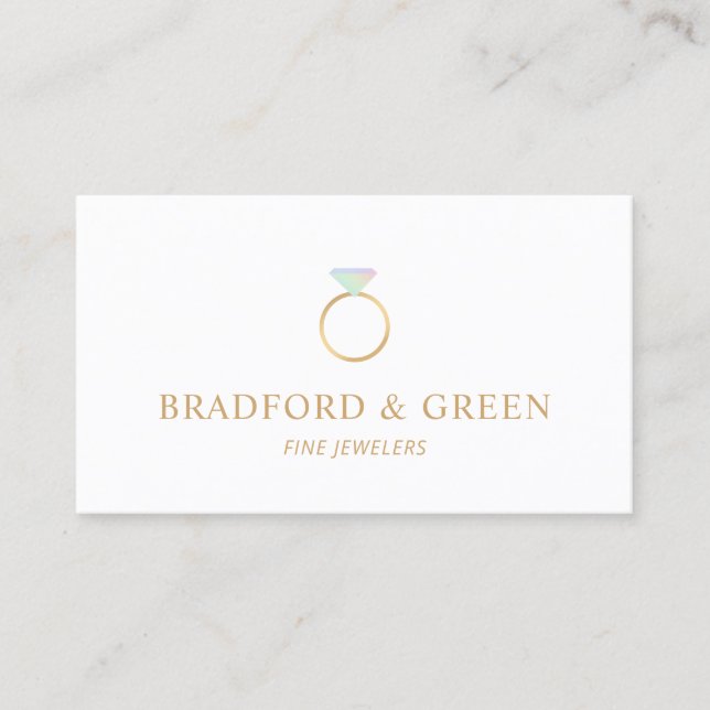 Diamond Engagement Ring Fine Jewelers Business Card (Front)
