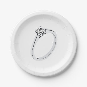 Diamond Engagement Ring Paper Plates