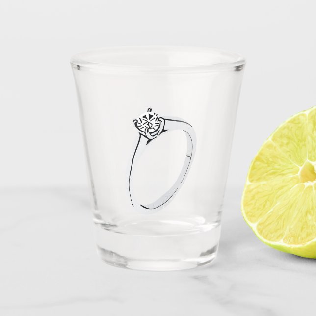 Diamond Engagement Ring Shot Glass (Front)