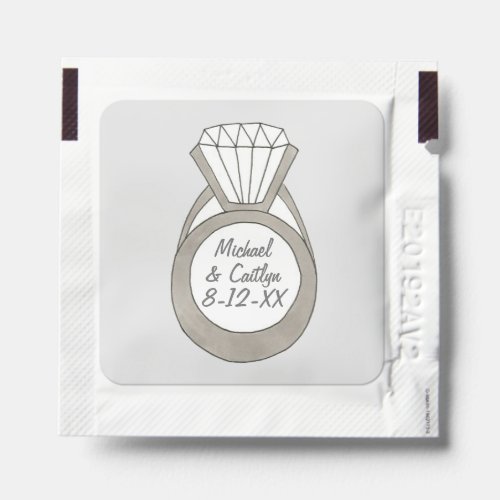 Diamond Engagement Ring Wedding Bridal Shower Hand Sanitizer Packet