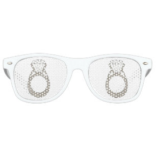 Diamond Engagement Ring Wedding Bridal Shower Retro Sunglasses