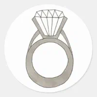 Diamond Engagement Ring Wedding Shower Stickers