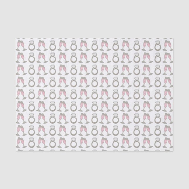 Diamond Engagement Wedding Ring Pink Champagne Tissue Paper (Front)