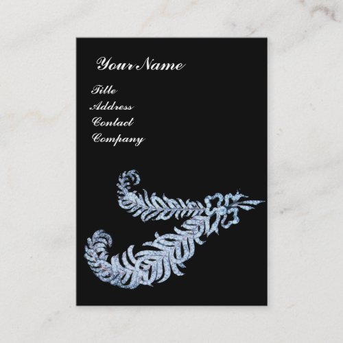 DIAMOND FEATHERS Blacl and White Business Card
