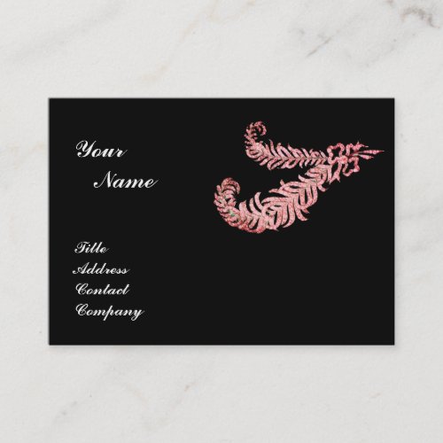 DIAMOND FEATHERS MONOGRAM pink Business Card