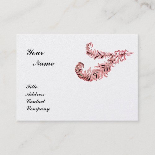 DIAMOND FEATHERS MONOGRAM pink gold metallic Business Card