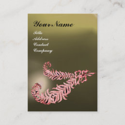 DIAMOND FEATHERS MONOGRAM Pink Grey Agate Business Card