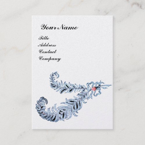 DIAMOND FEATHERS MONOGRAM pink pearl Business Card