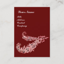 DIAMOND FEATHERS MONOGRAM ,pink ,red Business Card