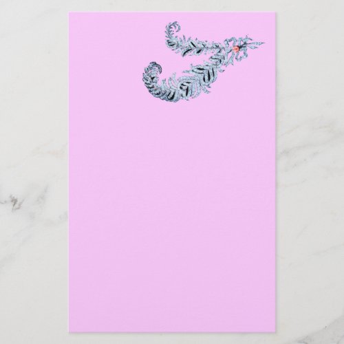 DIAMOND FEATHERS pink black and white Stationery