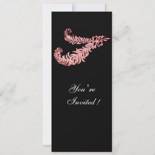 DIAMOND FEATHERS ,pink Invitation